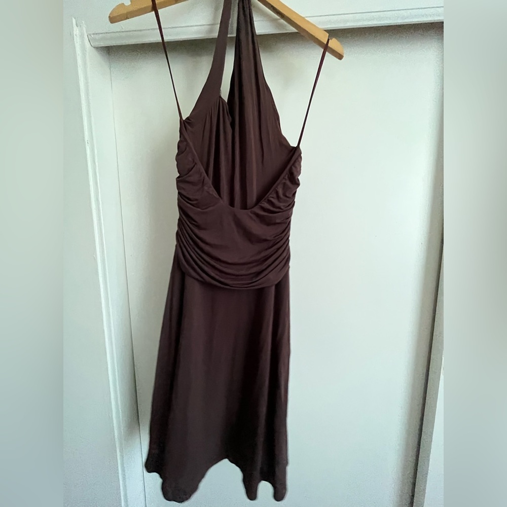 Gorgeous Brown Vintage Chocolate Brown Halter Dress